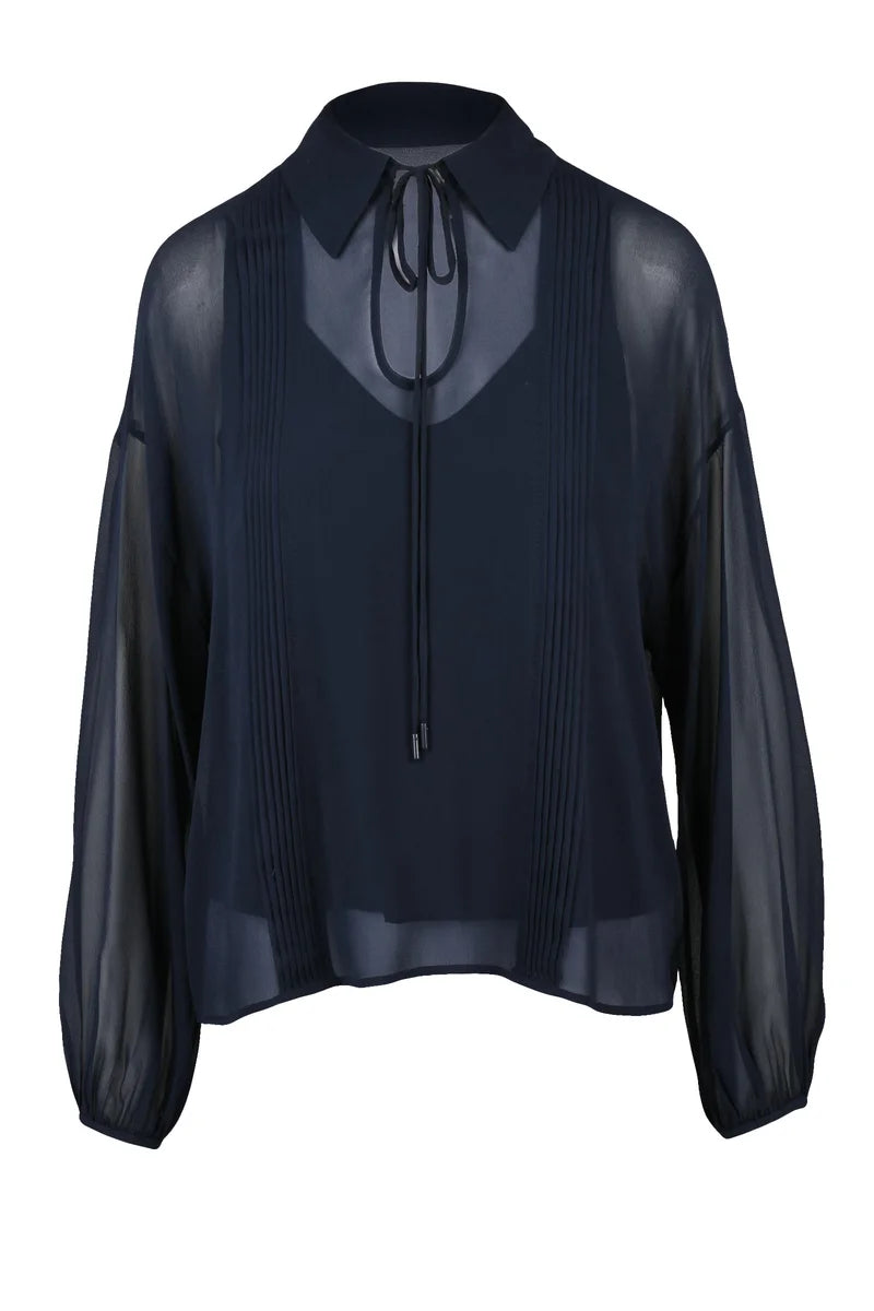 Max Mara Studio Blusa Chiffon Valdai - Blu