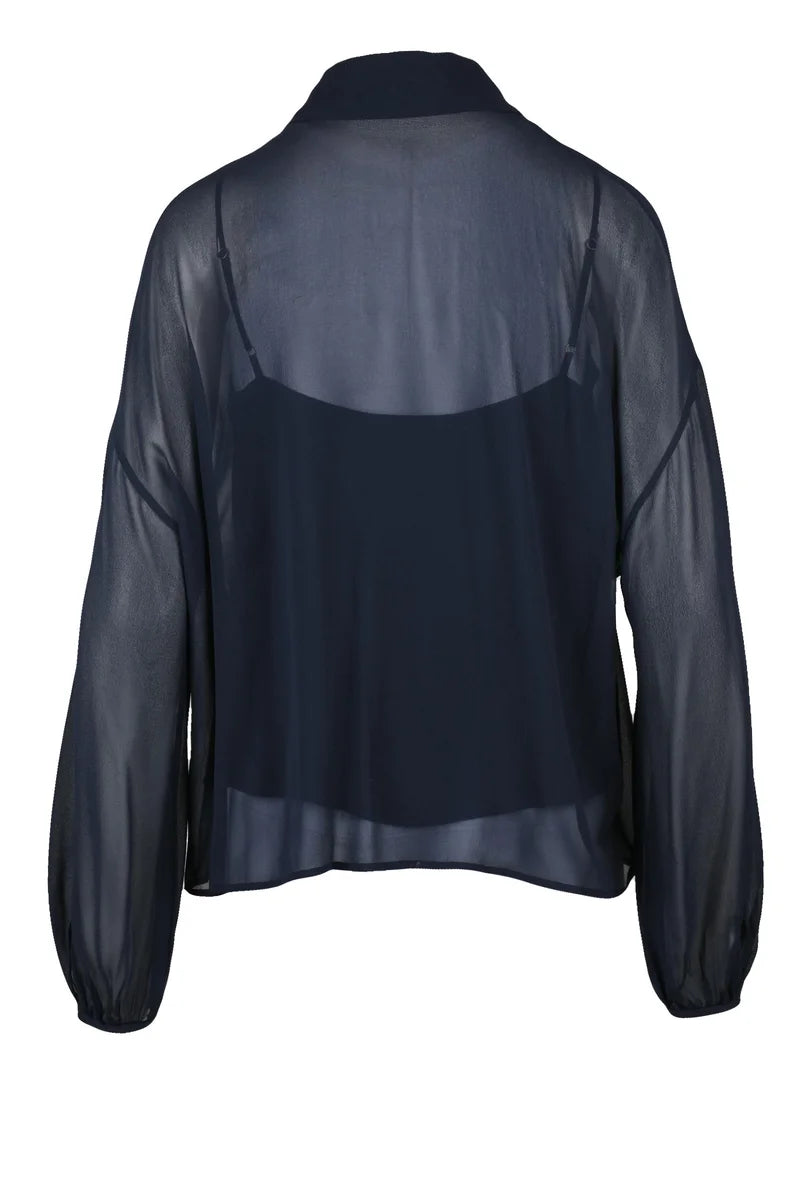 Max Mara Studio Blusa Chiffon Valdai - Blu