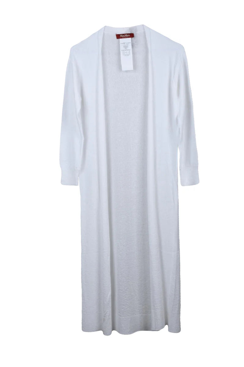 Max Mara Studio Cardigan Lungo Garzato - Bianco
