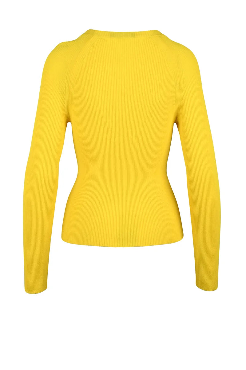 Max Mara Studio Maglia Sottogiacca Cannettato - Giallo