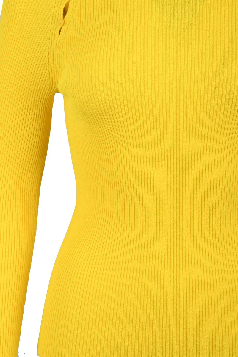 Max Mara Studio Maglia Sottogiacca Cannettato - Giallo