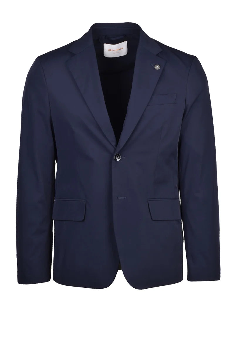 Officina 36 Giacca Uomo Effetto Nylon - Blu
