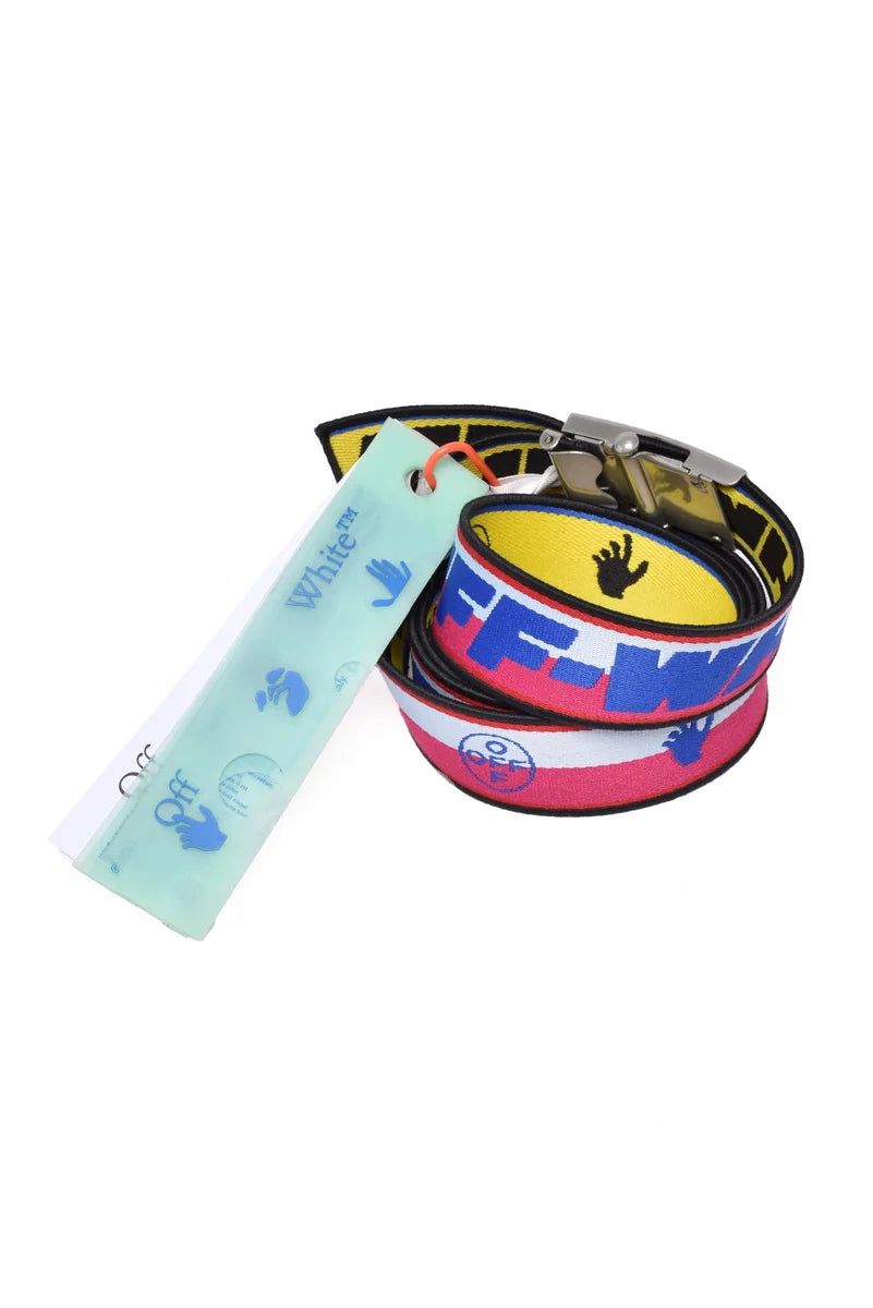Off-White Polyethylene Belt - Fuchsia/Yellow