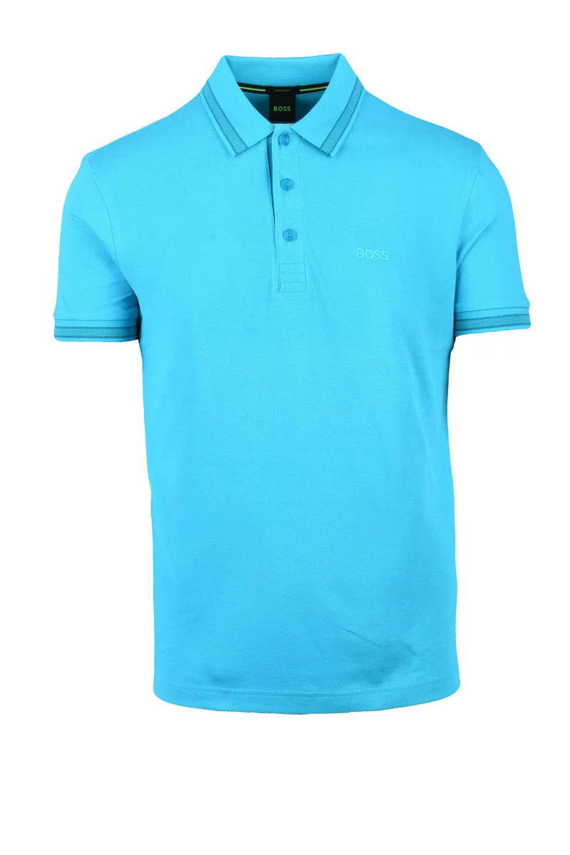 BOSS Polo Uomo Cotone - Azzurro