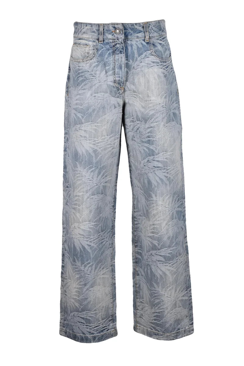 Palm Angels Jeans Loose Jacquard - Azzurro