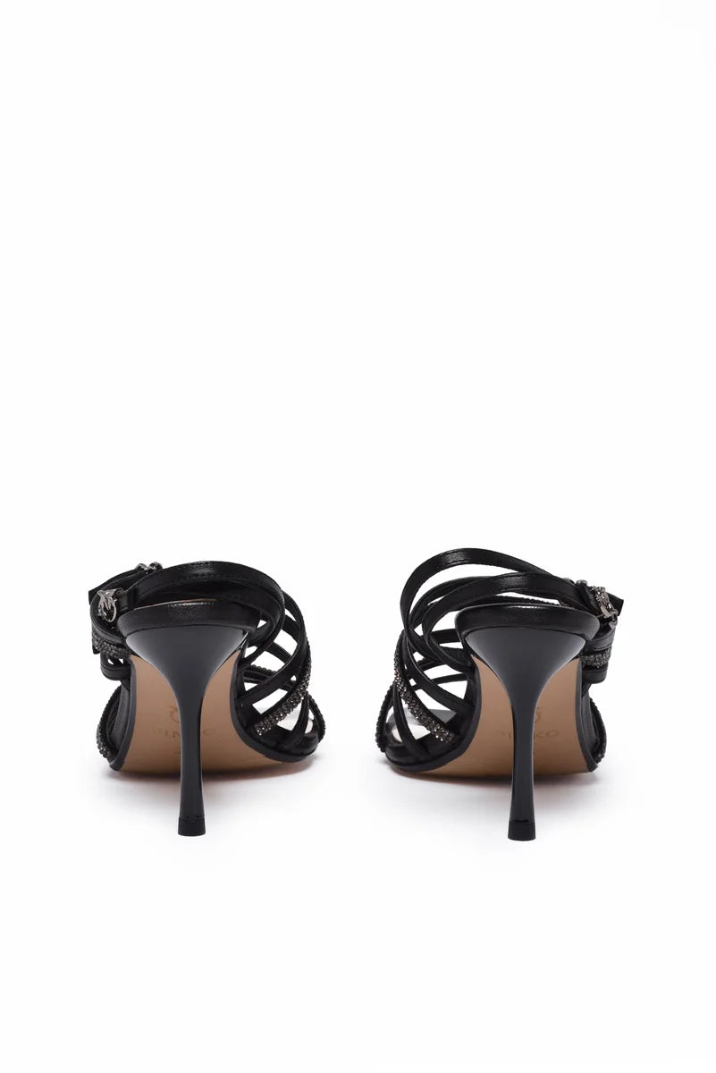 Pinko Sandalo Pelle Altezza Tacco 9cm - Nero