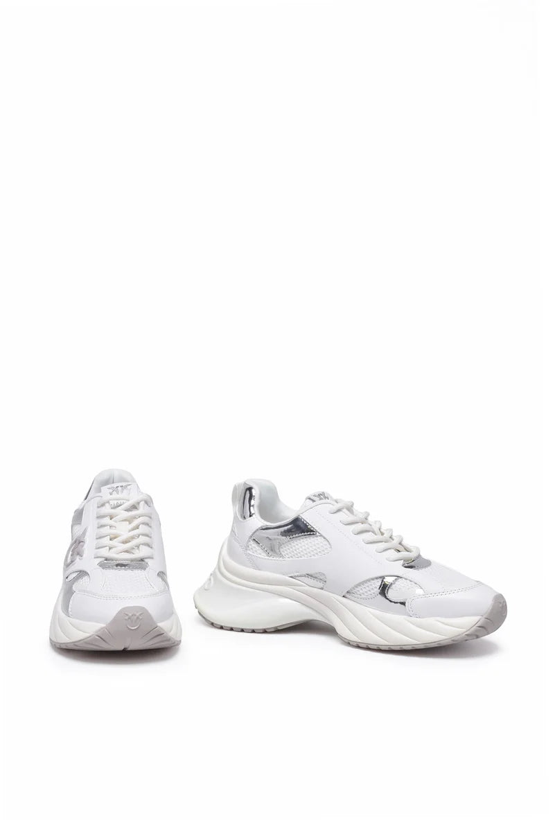 Pinko Sneakers Mirror Pelle Gomma - Bianco
