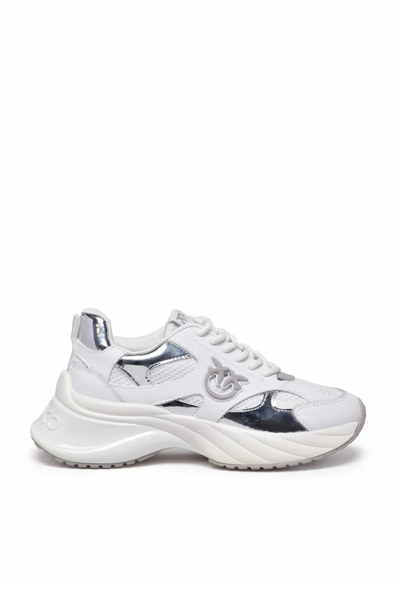 Pinko Sneakers Mirror Pelle Gomma - Bianco
