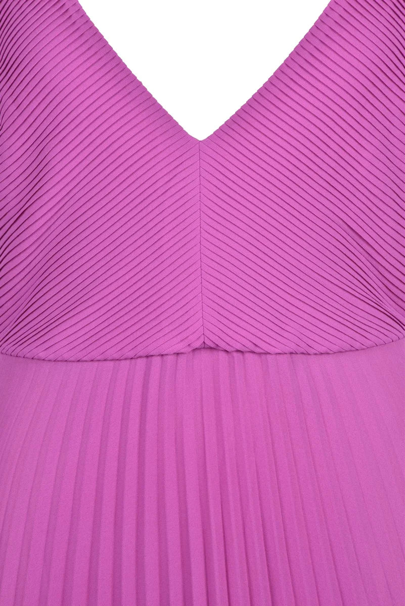 Patrizia Pepe Pleated Purple Long Dress