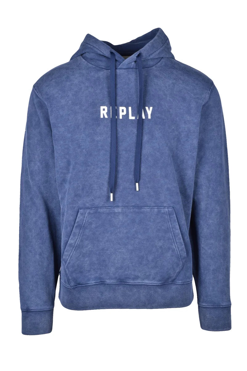 Replay Felpa Blu Cappuccio