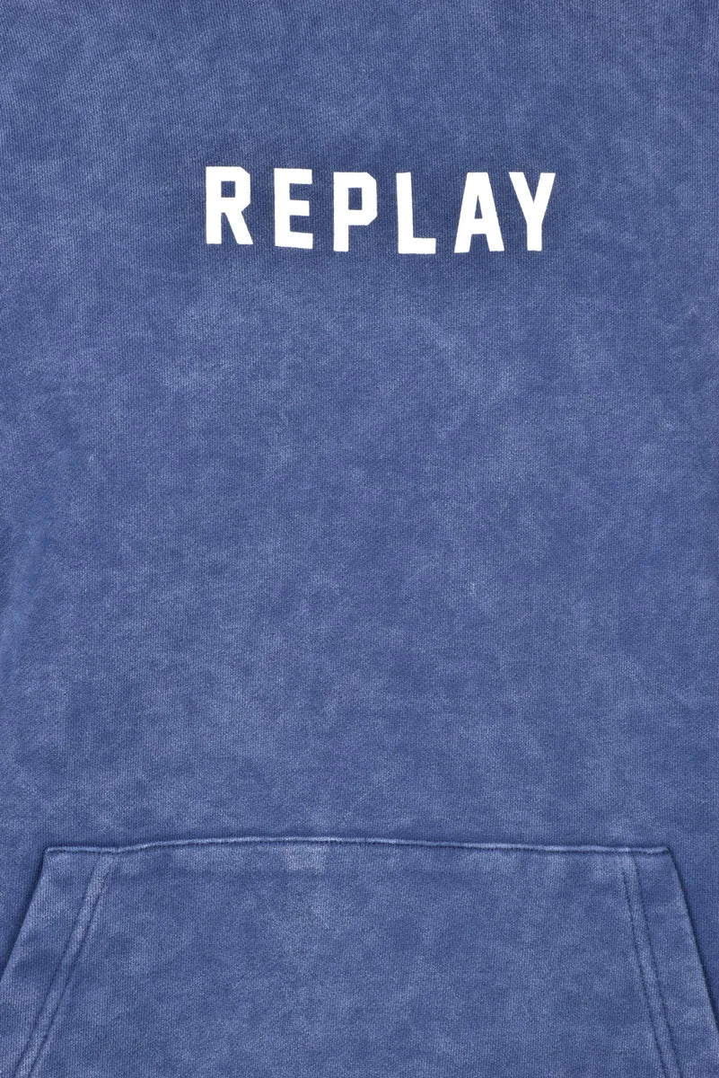 Replay Felpa Blu Cappuccio