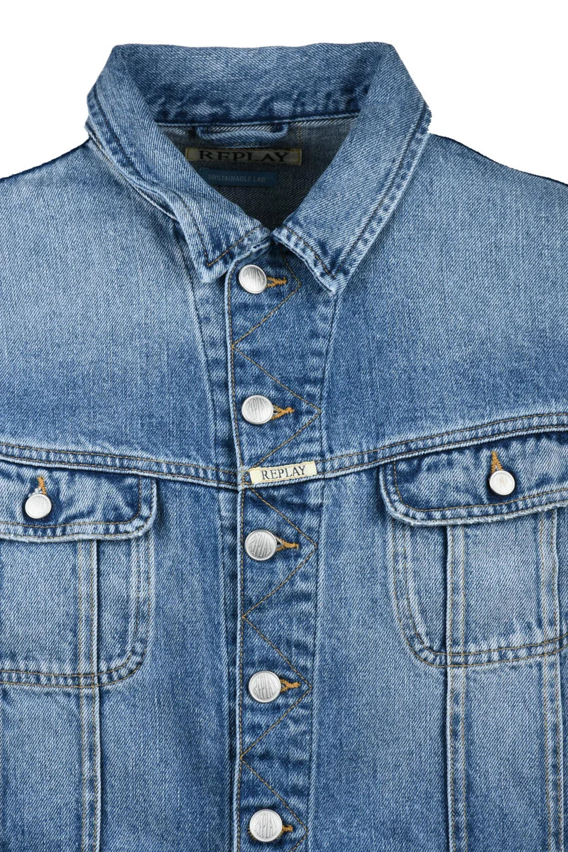 Replay Giubbotto Denim - Celeste