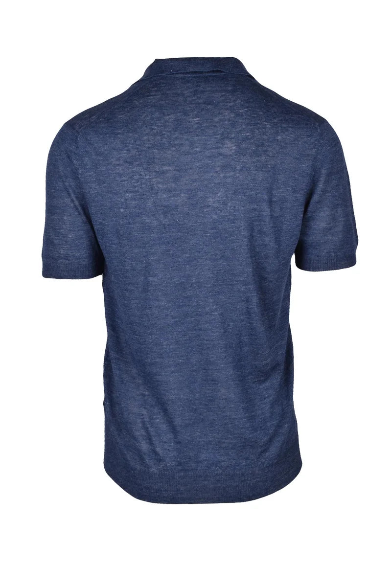 Gran Sasso Polo Maglia Lino - Blu