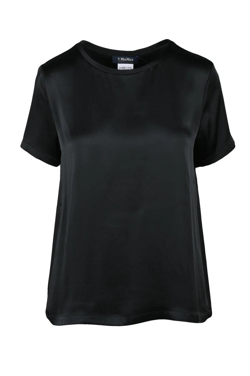 Max Mara Black Satin Blouse