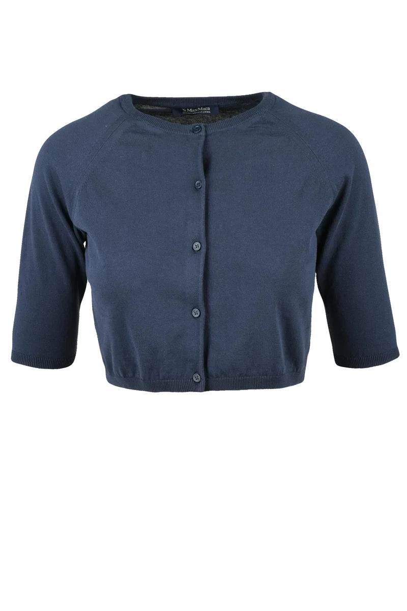 's Max Mara Short Cotton Cardigan - Blue