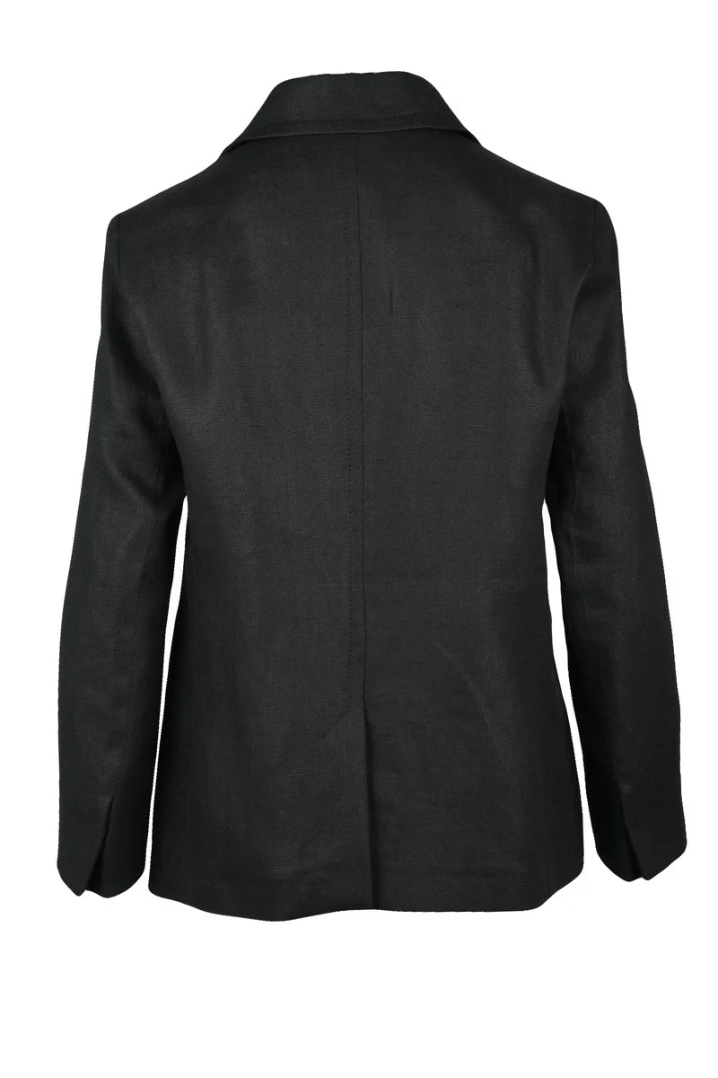 's Max Mara Giacca Lino Dritta - Nero