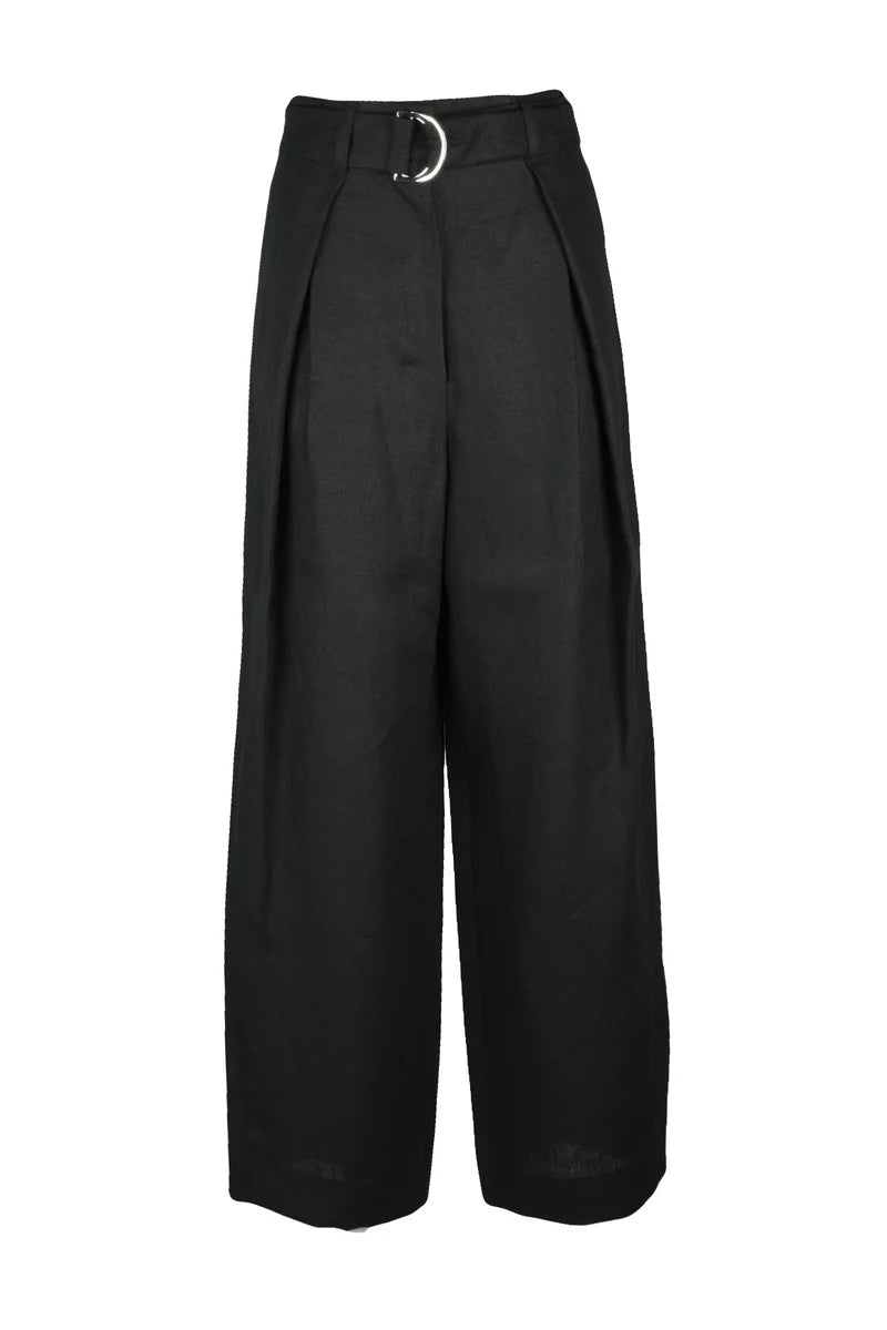 's Max Mara Pantaloni Lino - Nero
