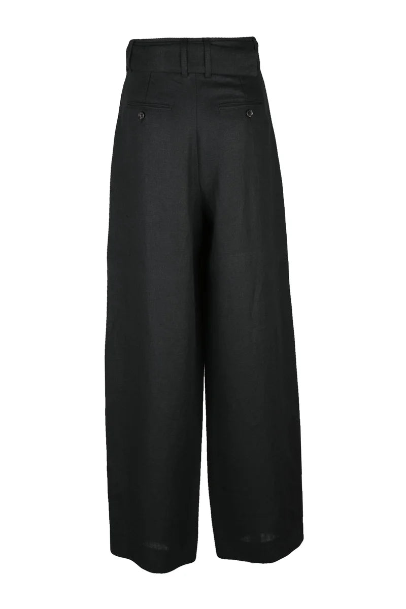 's Max Mara Pantaloni Lino - Nero