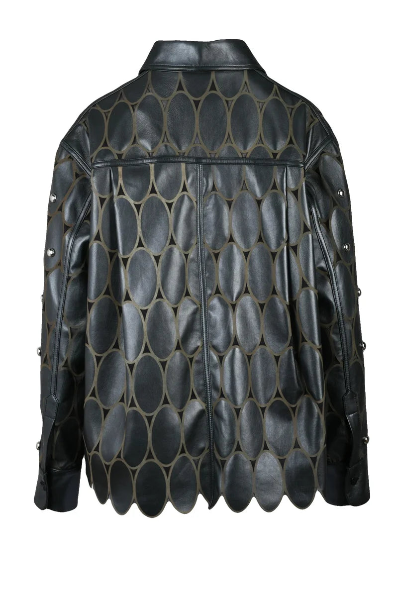 Sword 6.6.44 Camicia Pelle Borchie - Nero