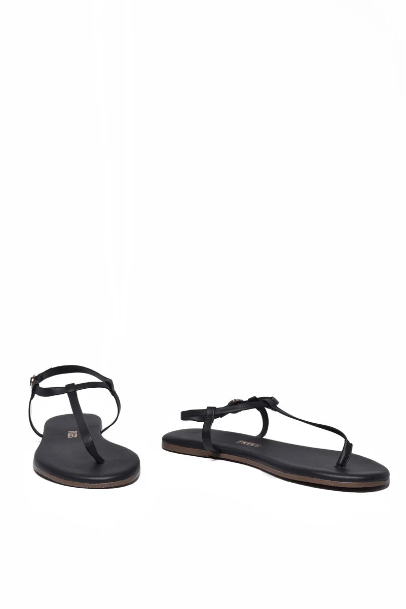 Tkees Leather Flip-Flops - Black