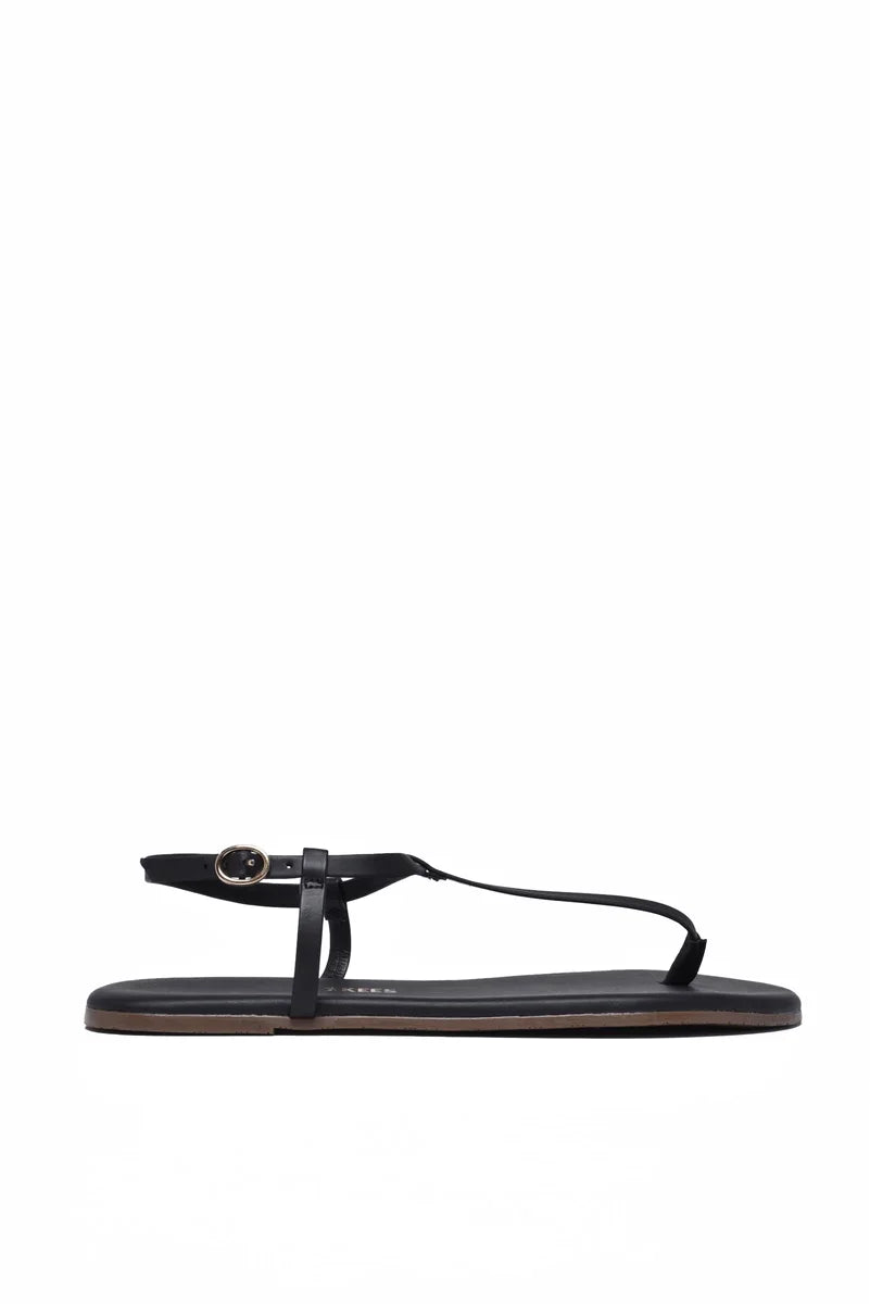 Tkees Leather Flip-Flops - Black