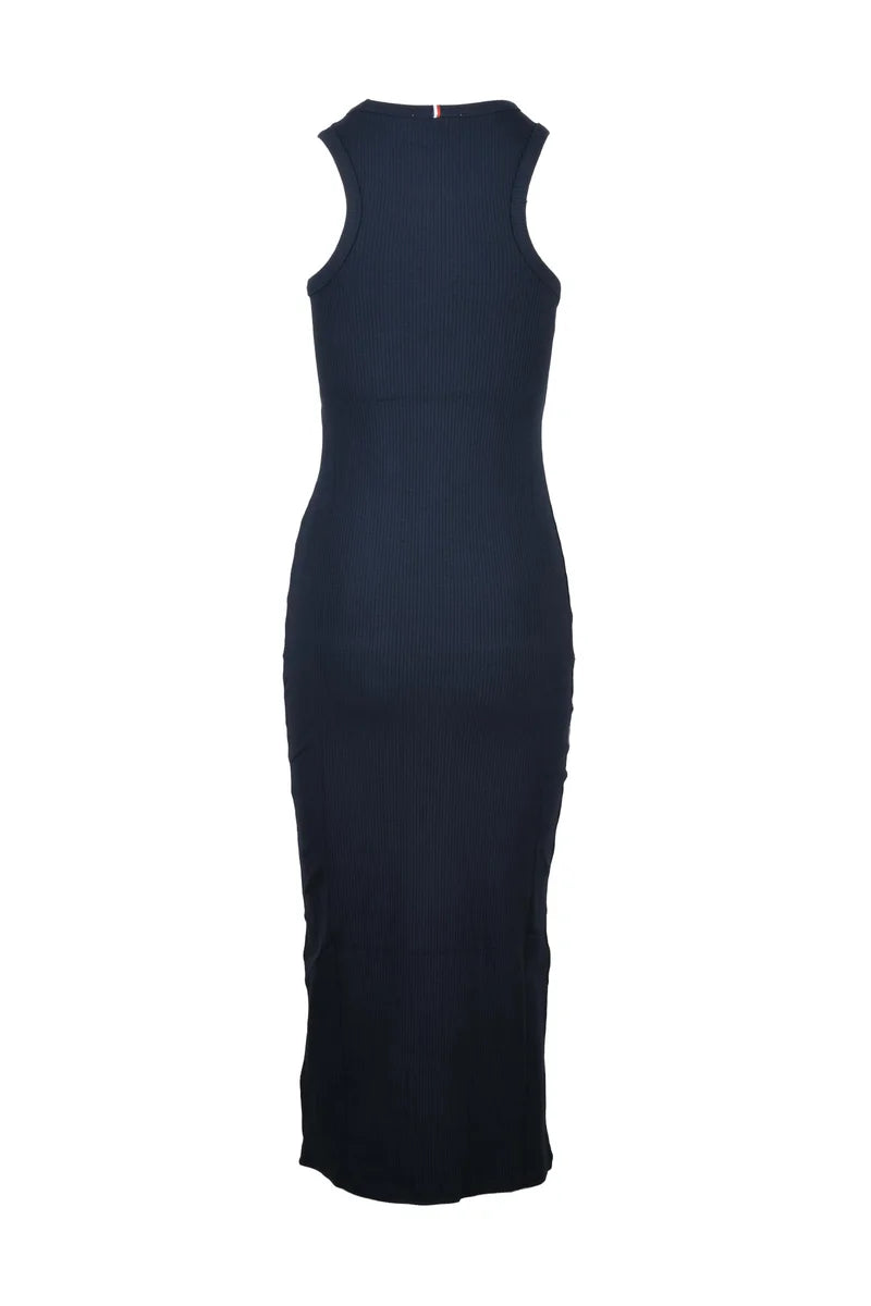 Tommy Hilfiger Abito Lungo Cannettato - Blu Notte