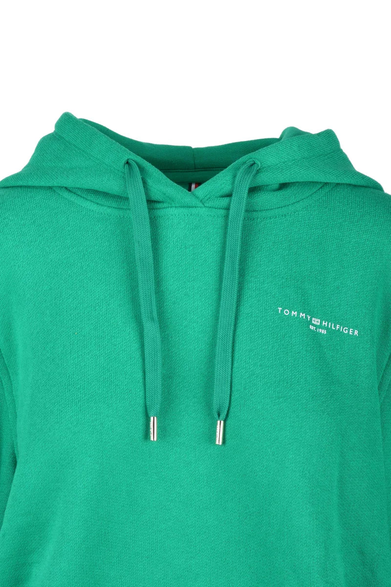 Tommy Hilfiger Felpa Corta Cappuccio - Verde