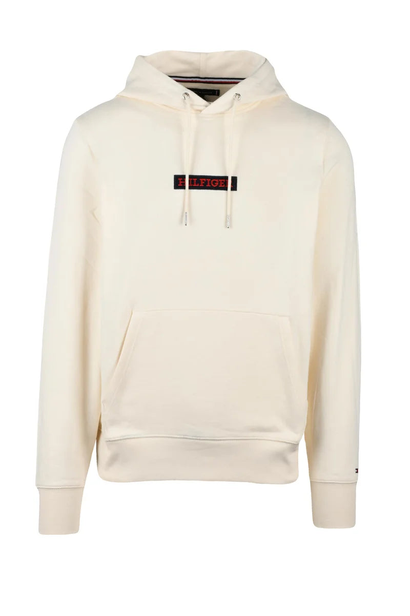 Tommy Hilfiger Felpa con Cappuccio - Cream