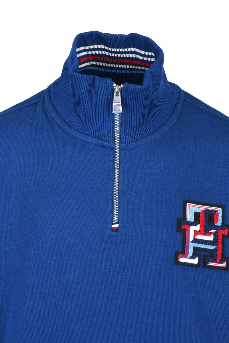 Tommy Hilfiger Felpa Collo Zip - Royal Blue