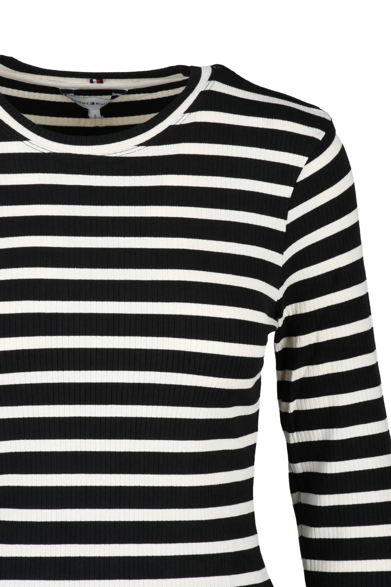 Tommy Hilfiger T-shirt Viscosa Stretch - Cream/Black
