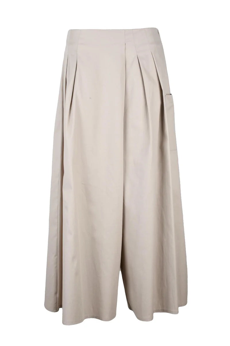 Virginia Bizzi Cotton Elastane Trousers - Beige