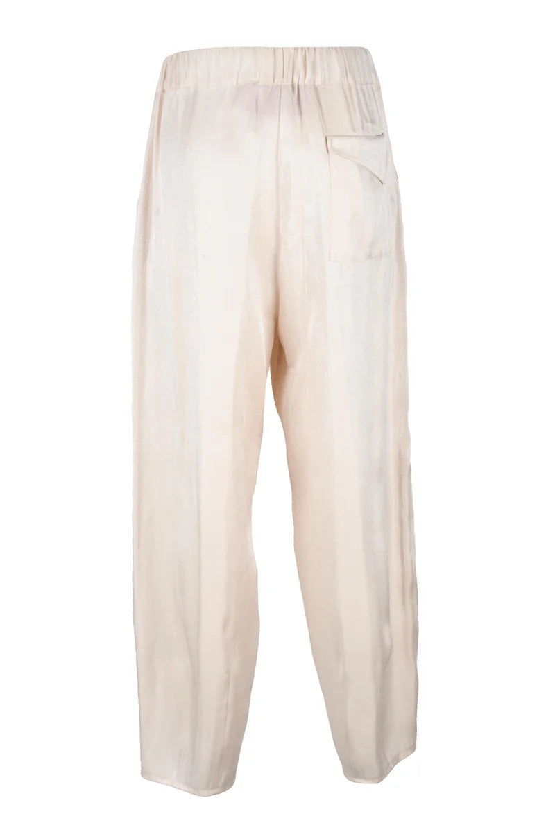 Virginia Bizzi Pantaloni Cargo Satin - Cream