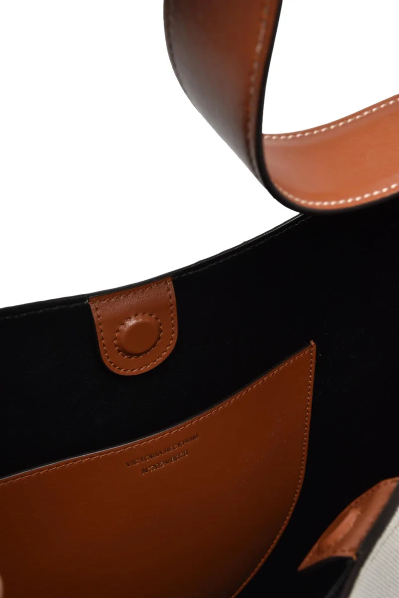 Victoria Beckham Borsa a Spalla Misto Fibre Pelle - Beige/Brown