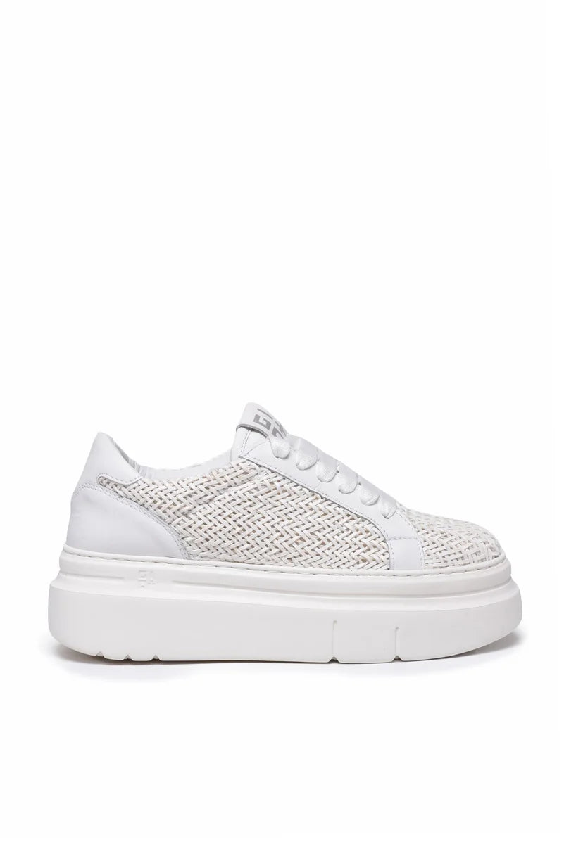Gio + Sneakers Zeppa Pelle - Bianco