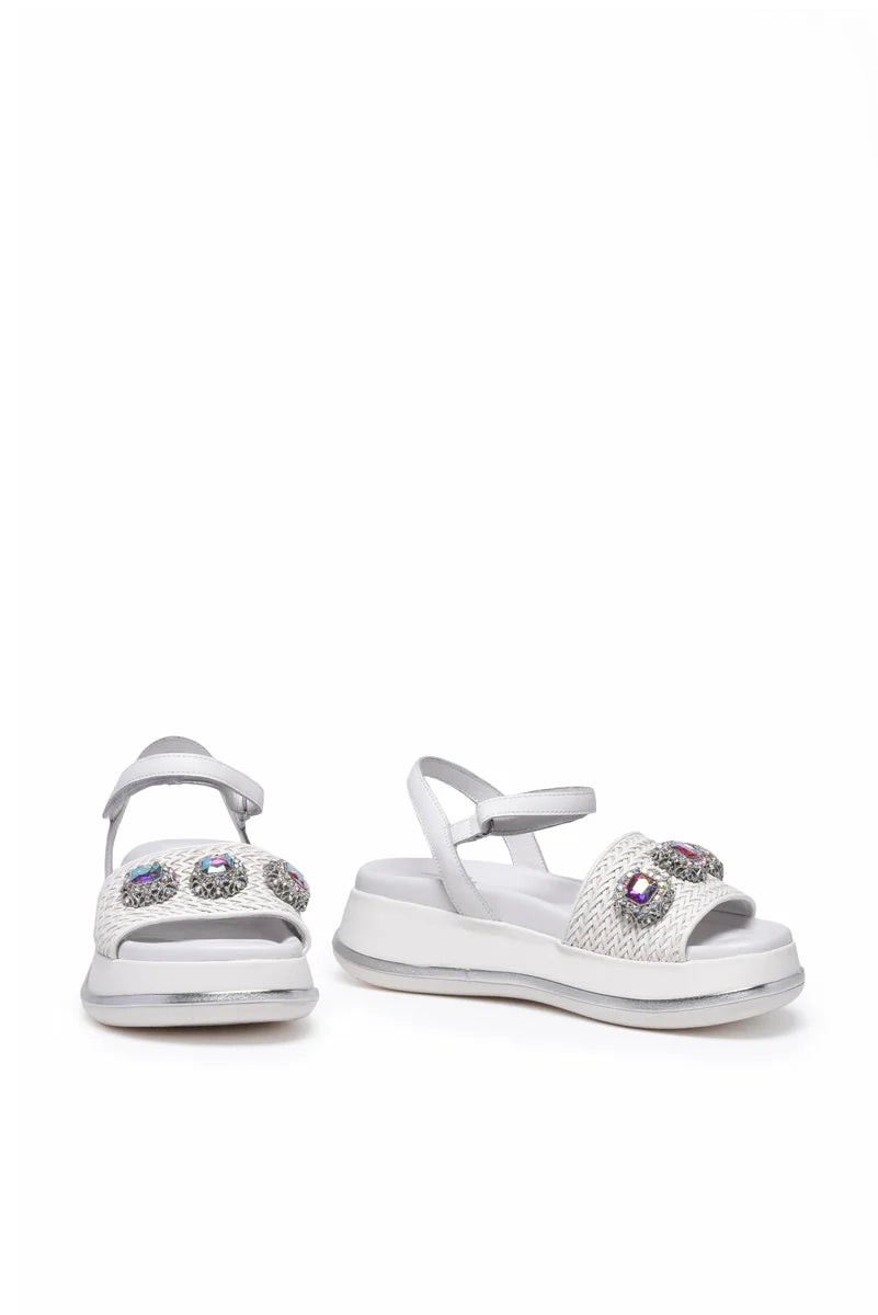 Gio + Sandalo Zeppa Gomma - Bianco