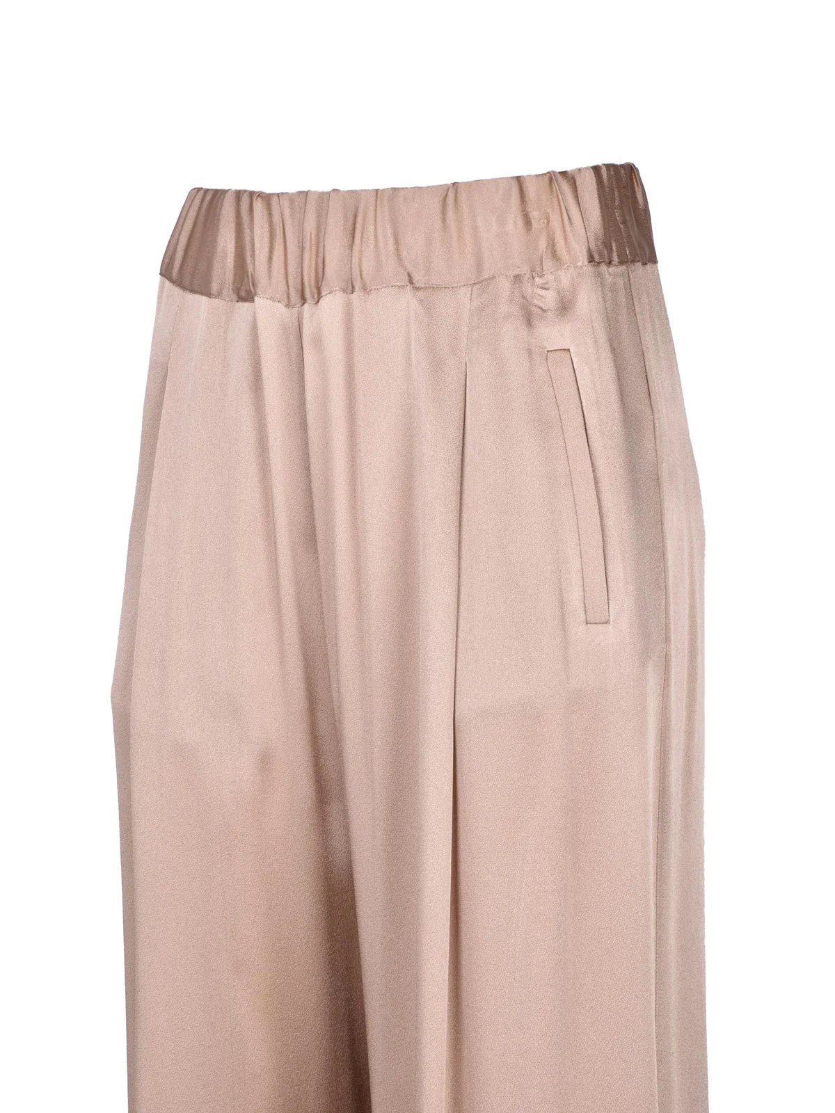 Semicouture Pantalone Palazzo Acetato Seta - Beige