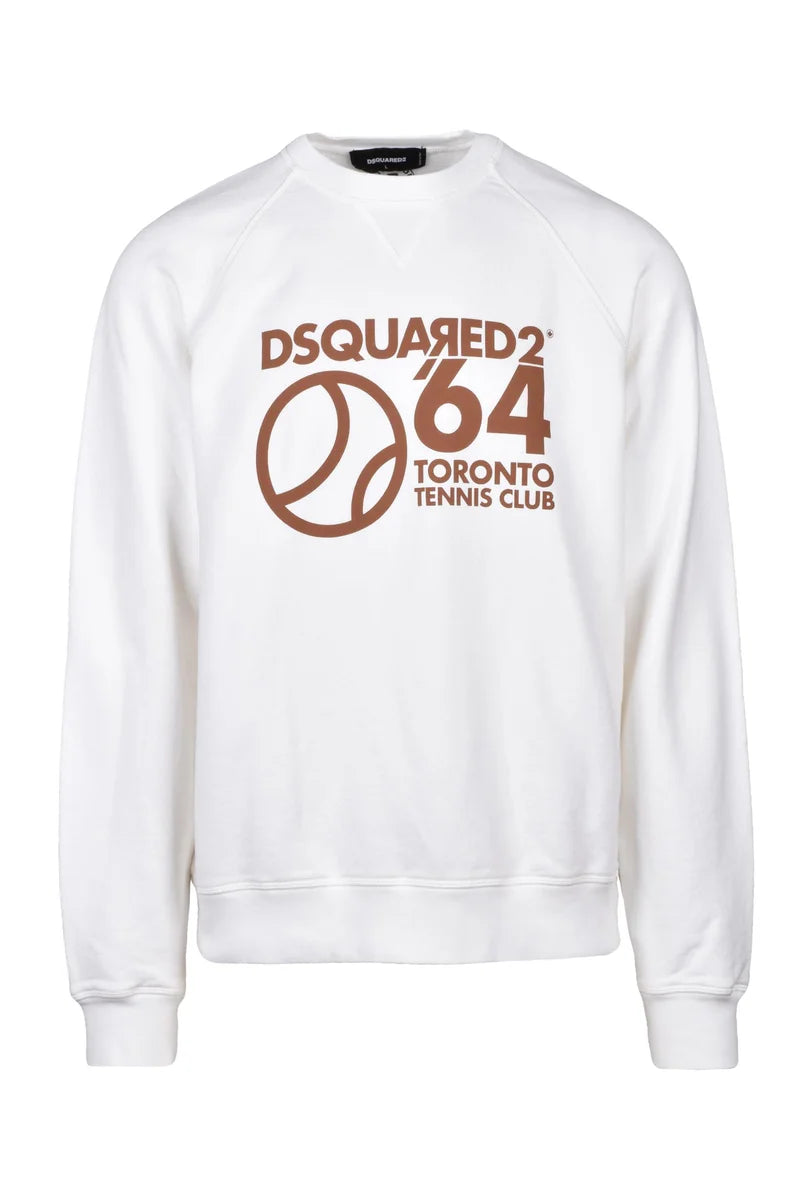 Dsquared2 Felpa Girocollo Cotone - Bianco