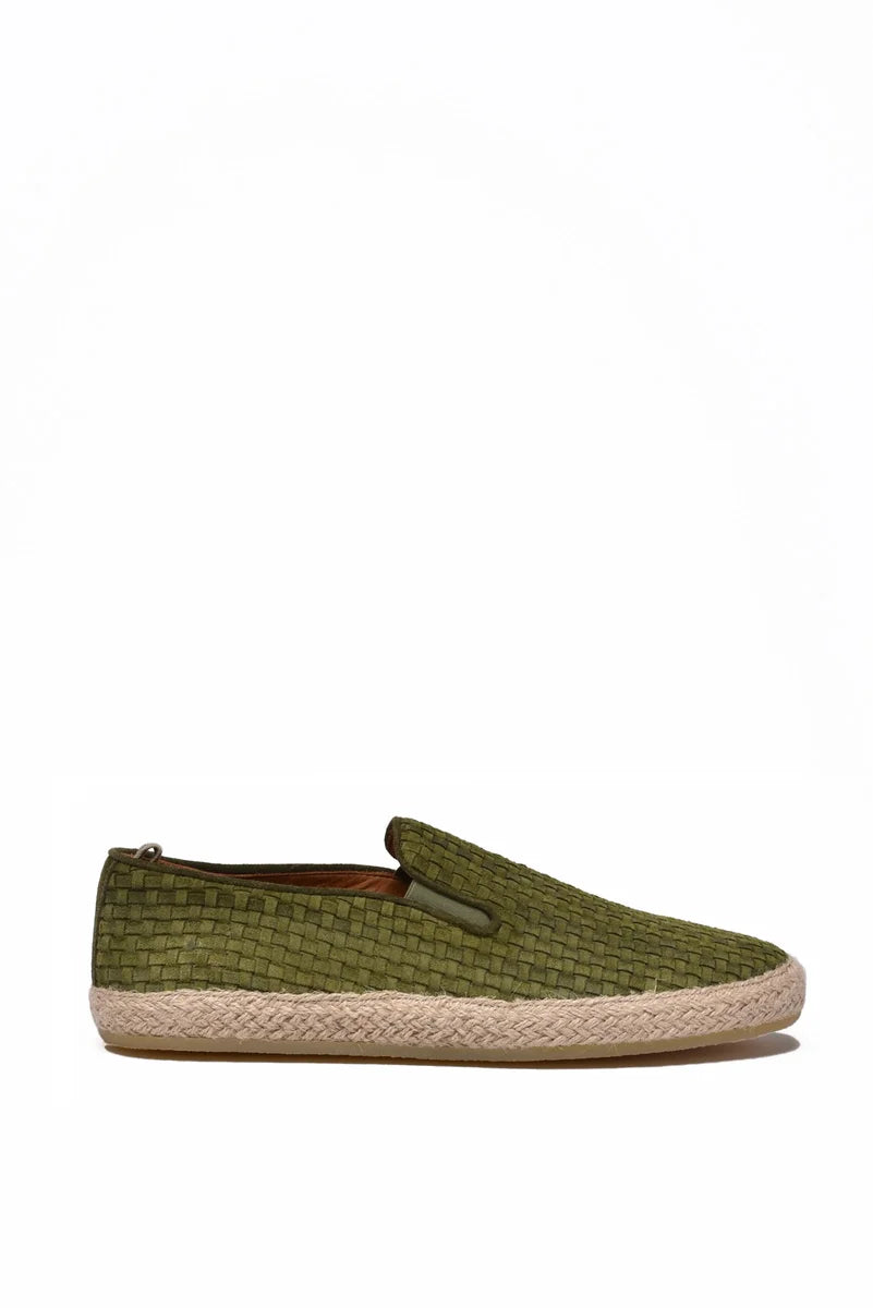 Officine Creative Slip On Suede - Olive Green