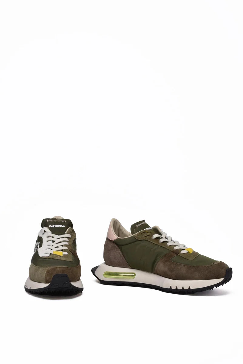 Be Positive Sneakers Pelle/Poliestere Verde Militare