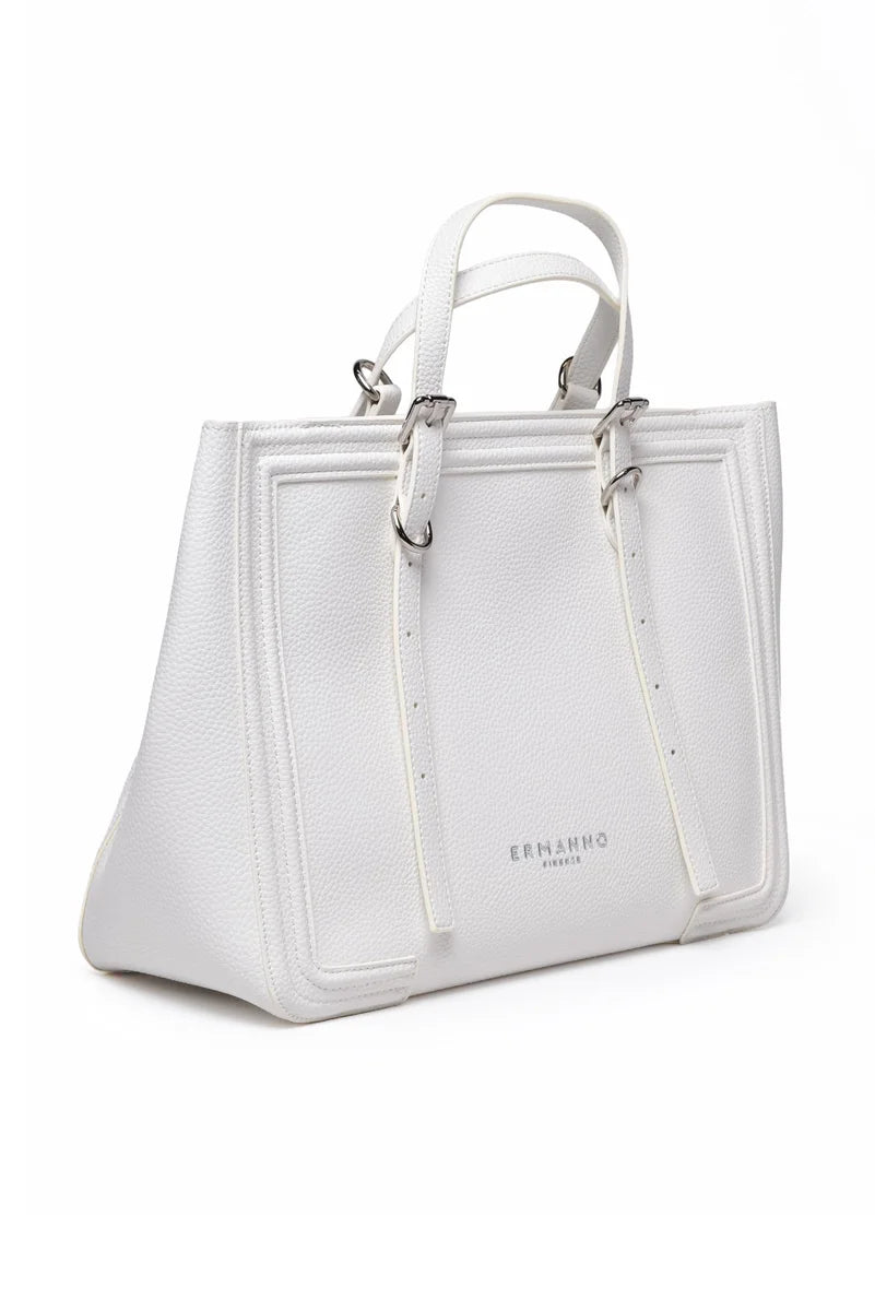 Ermanno Firenze Giovanna Small Tote Bag - White