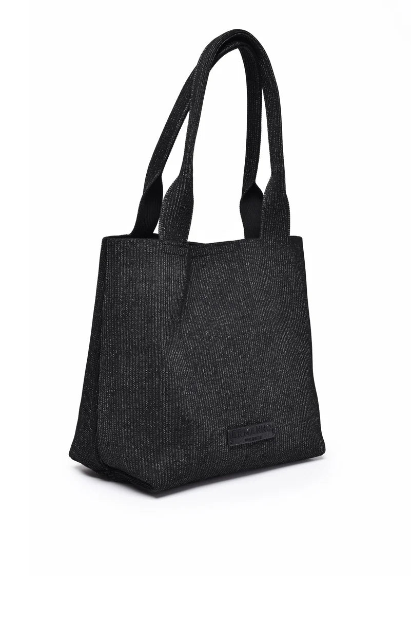 Ermanno Firenze Tote Knit Lurex Small - Nero