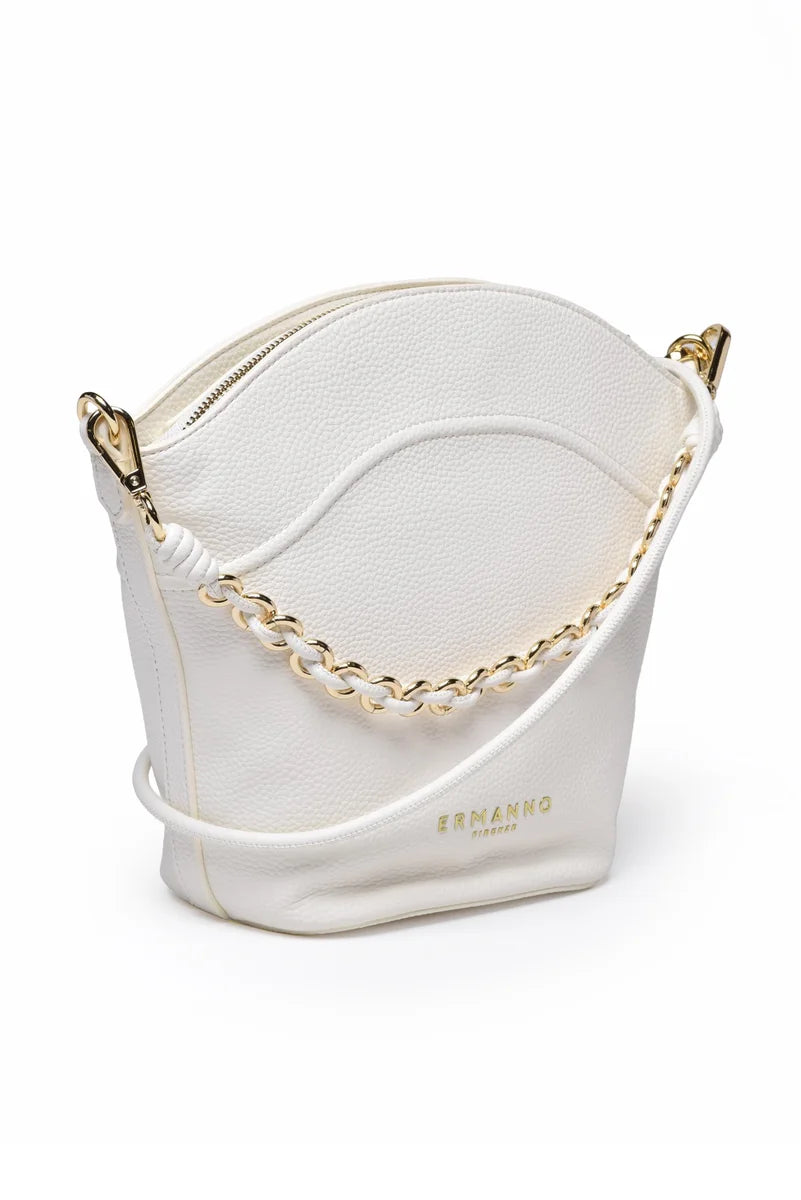 Ermanno Firenze Travis Large Bucket Bag - White