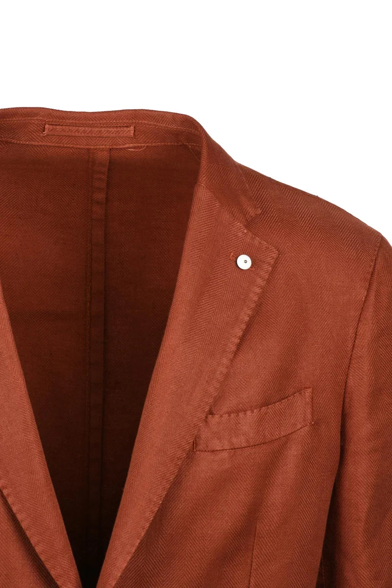 L.B.M. 1911 Blazer Sfiancato Lino Cotone - Rust