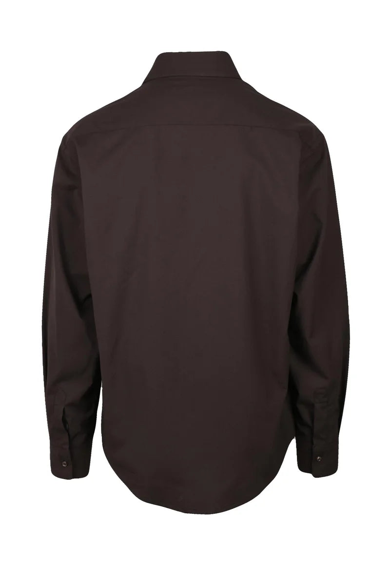 Dressism. Camicia Poliestere Viscosa Elastan - Marrone
