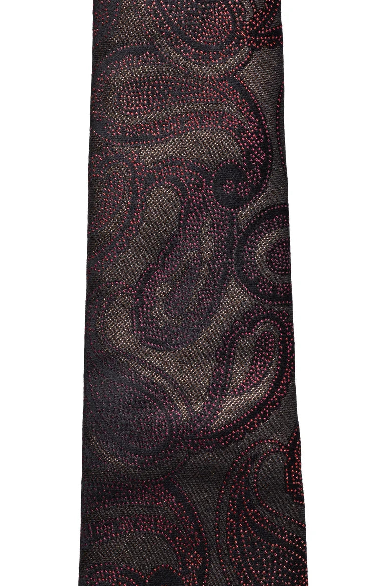 Etro Cravatta in Seta con Fibra Metallica - Marrone/Bordeaux