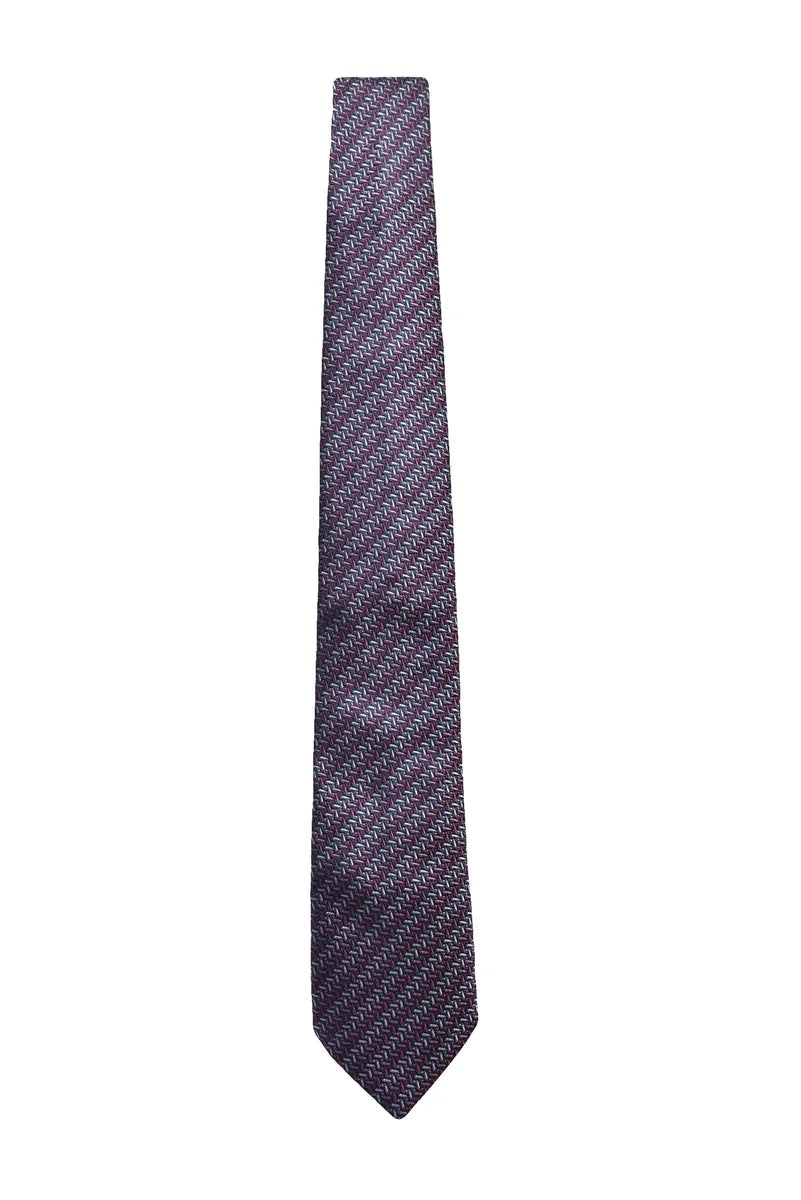 Etro Silk Patterned Tie - Blue/Fuchsia