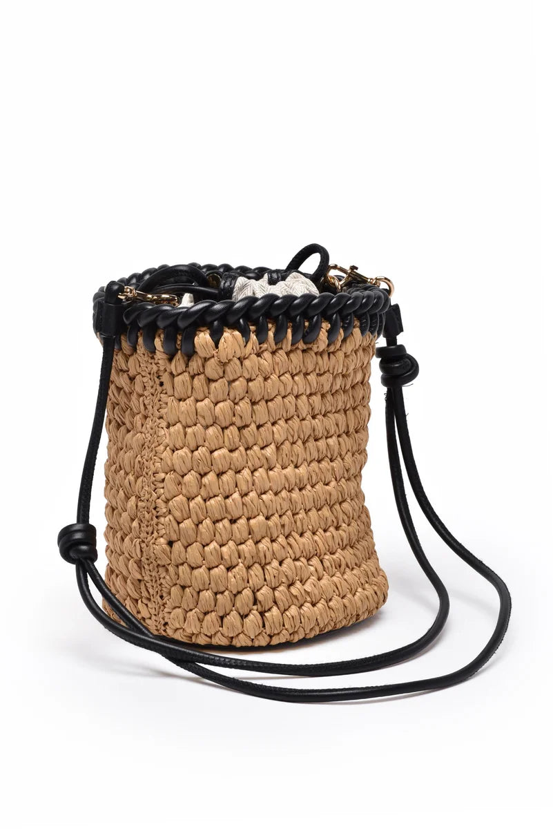 Tory Burch Emerson Bucket Rafia - Marrone