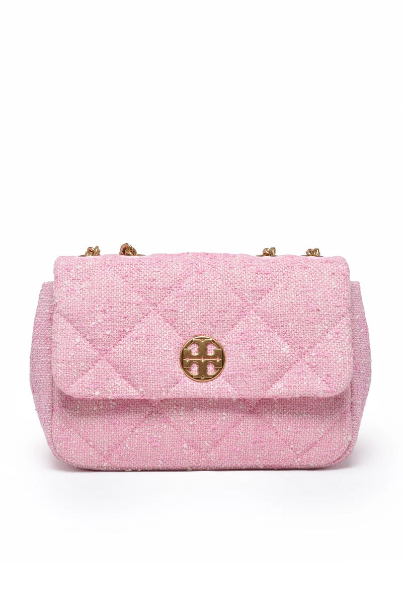 Tory Burch Tracolla Willa Tweed - Rosa