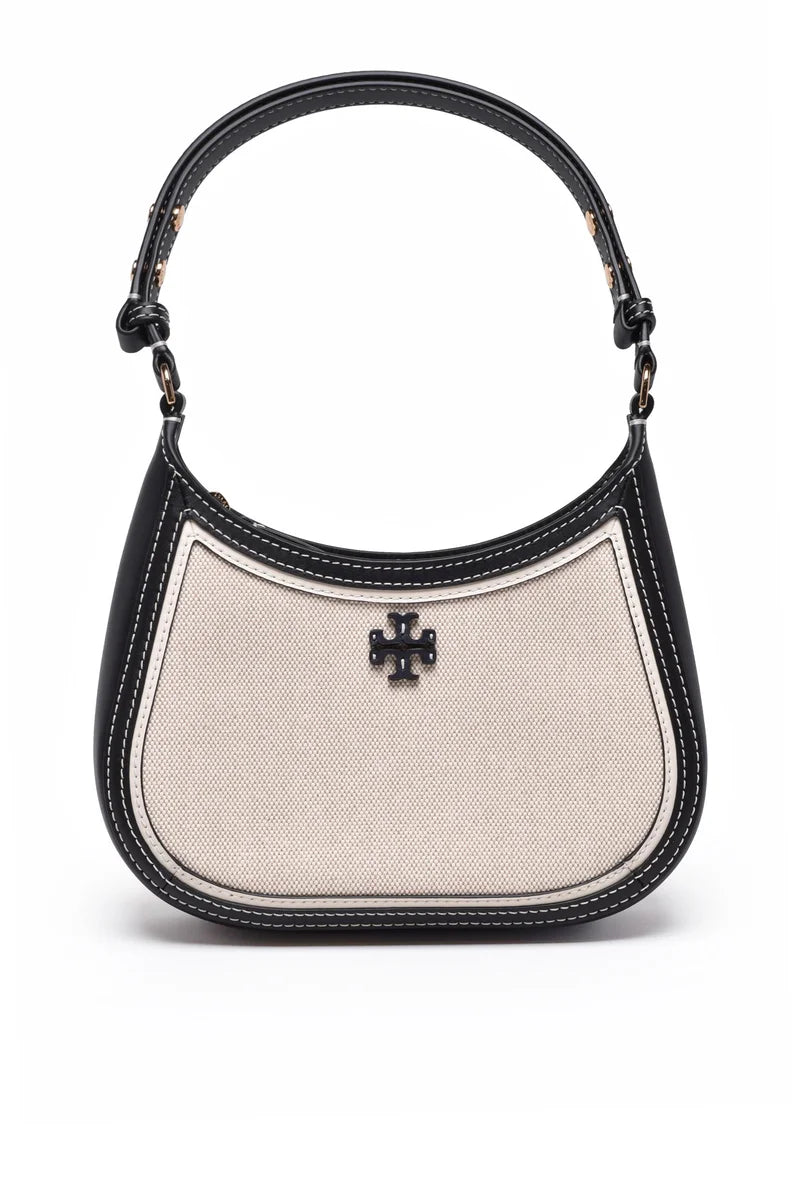 Tory Burch Emerson Canvas Shoulder Bag - Nero/Beige