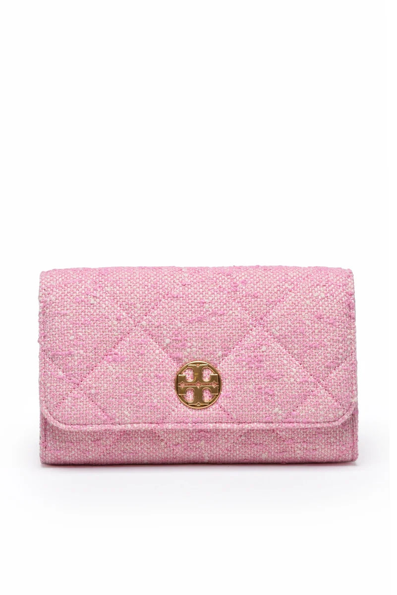 Tory Burch Tracolla Willa Tweed - Rosa